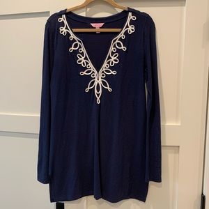 Lilly Pulitzer Navy tunic top (L)